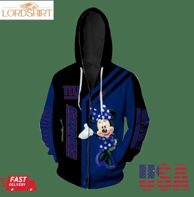 New York Giants Minnie Mouse Full Print V1453 Hoodie Zipper Men Women