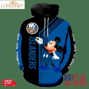 New York Islanders Mickey Mouse All Over Print V1525 Hoodie Zipper