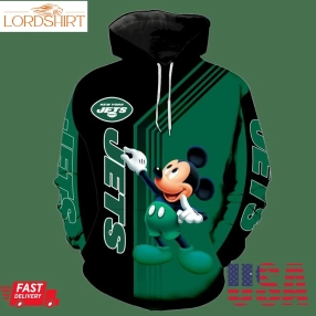 New York Jets Mickey Mouse New Full All Over Print V1477 Hoodie Zipper