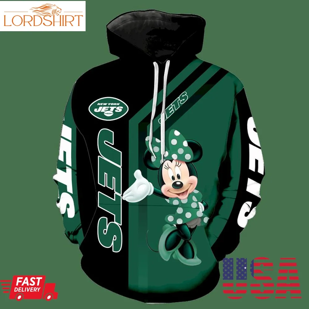 New York Jets Minnie Mouse New Full All Over Print V1461 Hoodie Zipper