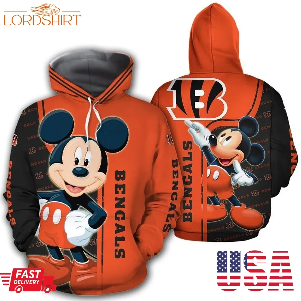 Nfl Cincinnati Bengals Mickey Aop Hoodie