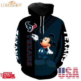 Nfl Houston Texans Mickey Limited Full Printed 3D Hoodie