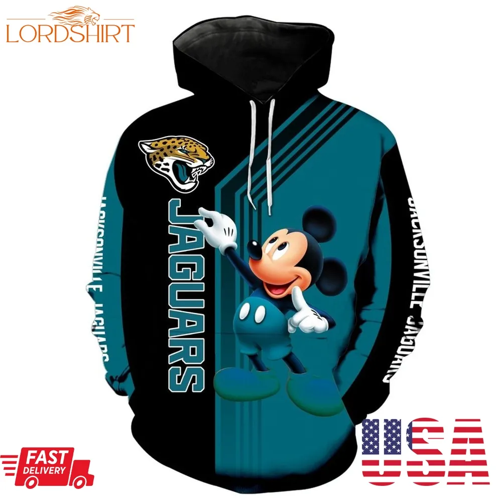 Nfl Jacksonville Jaguars Mickey Limited Full Printed 3D Hoodie