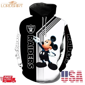 Nfl Las Vegas Raiders Mickey Limited Full Printed 3D Hoodie