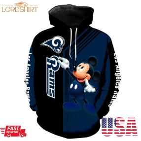 Nfl Los Angeles Rams Mickey Limited Full Printed 3D Hoodie