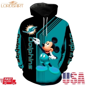 Nfl Miami Dolphins Mickey Limited Full Printed 3D Hoodie