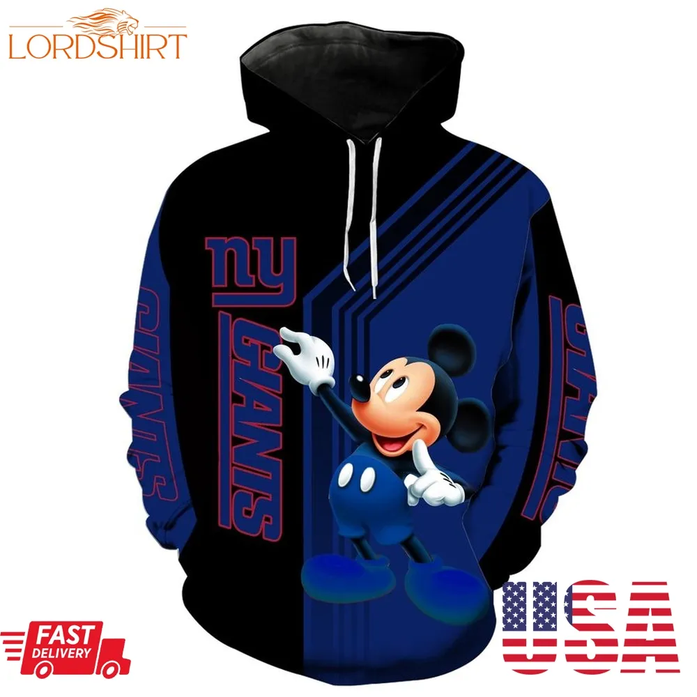 Nfl New York Giants Mickey Limited Full Printed 3D Hoodie