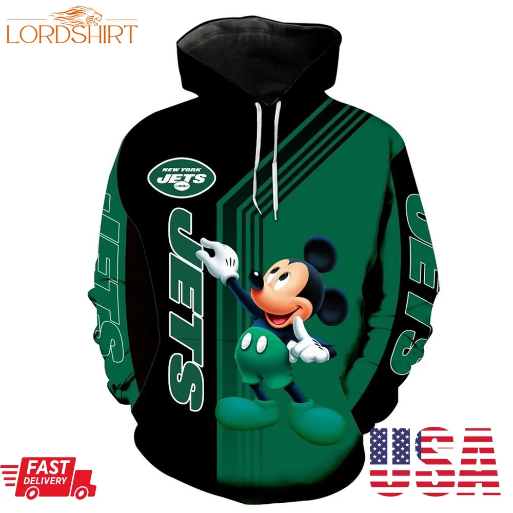 Nfl New York Jets Mickey Limited Full Printed 3D Hoodie