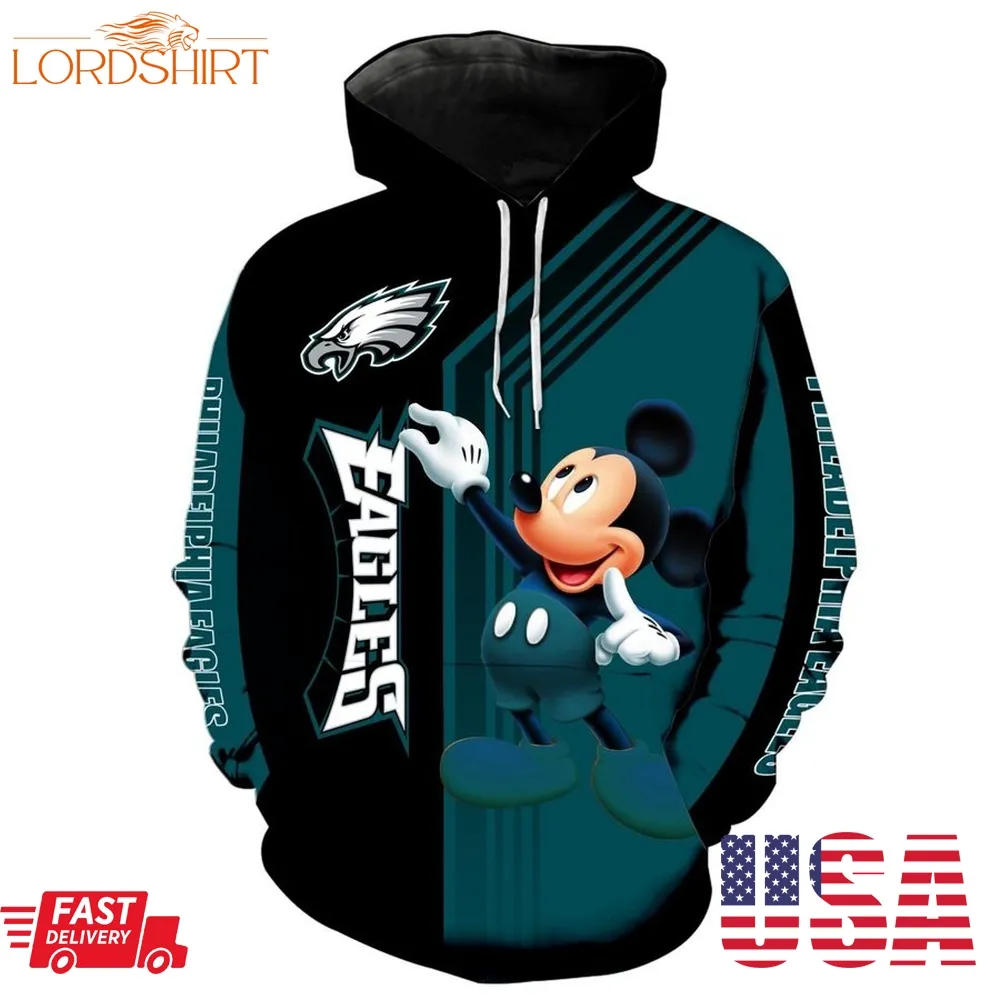 Nfl Philadelphia Eagles Mickey Limited Full Printed 3D Hoodie