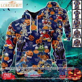 Nfl Tennessee Titans Halloween Pumpkin Mickey With Friends Disney Style 3D Hoodie, Shirt  