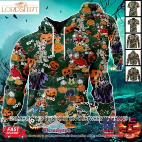 Nhl Minnesota Wild Halloween Pumpkin Mickey With Friends Disney Style 3D Hoodie, Shirt  