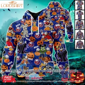 Nhl New York Islanders Halloween Pumpkin Mickey With Friends Disney Style 3D Hoodie, Shirt  