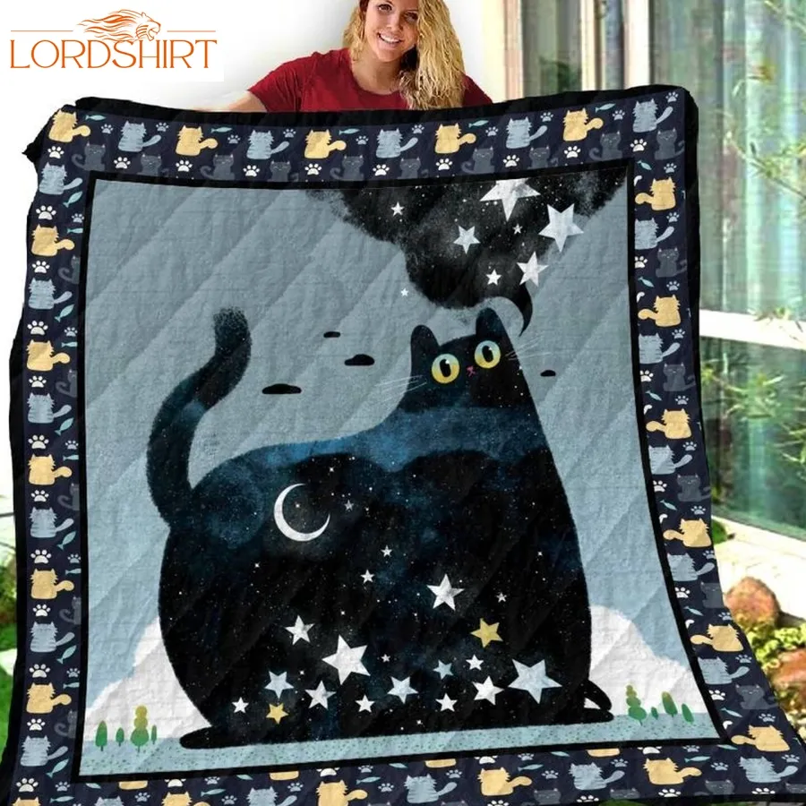 Night Cat 3D Customized Quilt