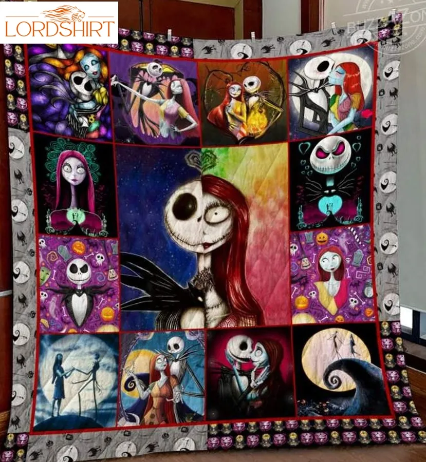 Nightmare And Sally Halloween 3D Quilt Blanket