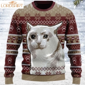 Nobiko Cat Meme Ugly Christmas Sweater, All Over Print Sweatshirt