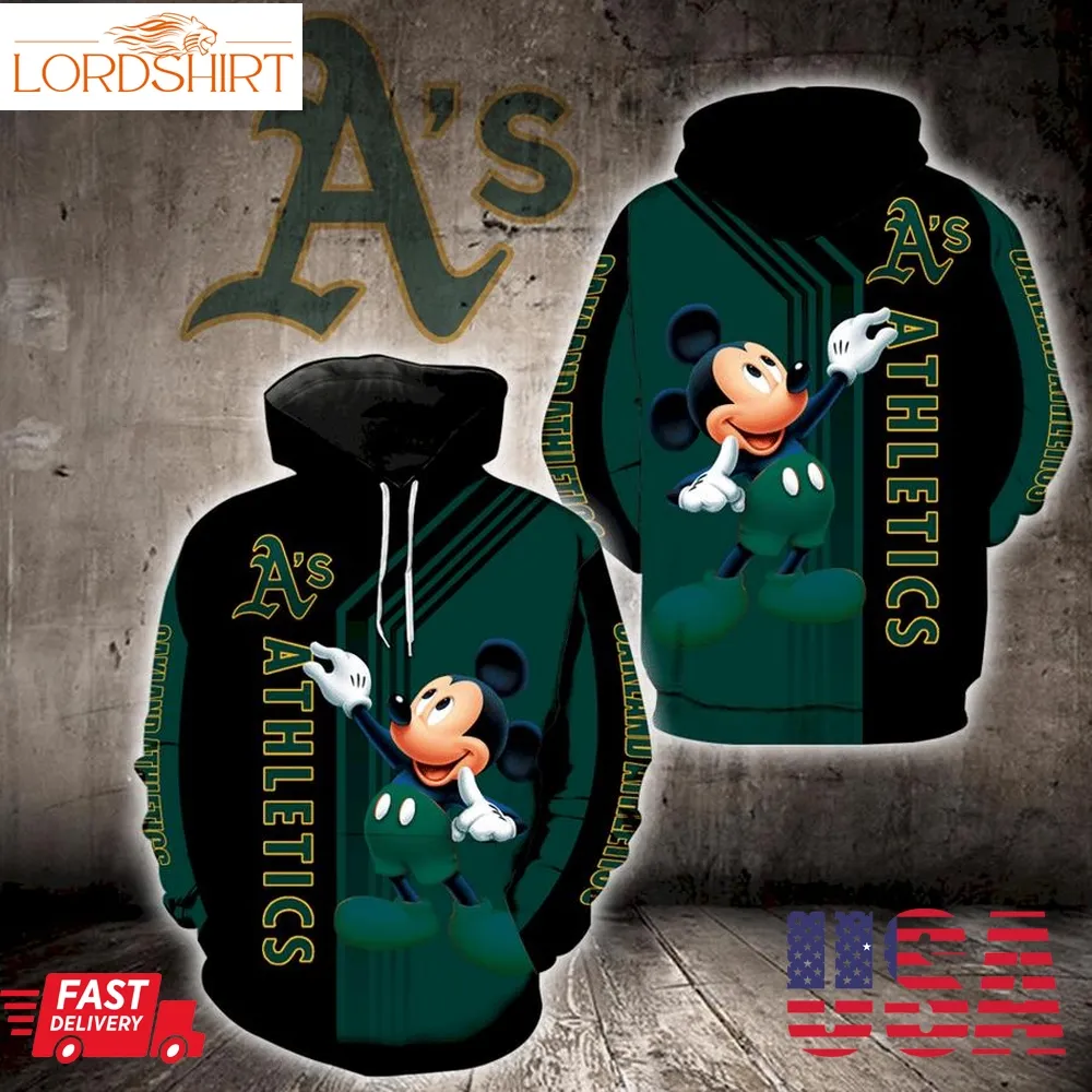 Oakland Athletics Mickey Mouse Full Print K1383 Hoodie