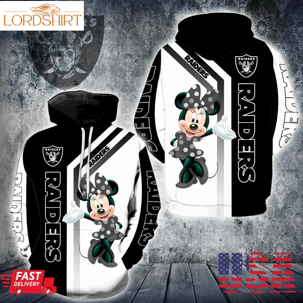 Oakland Raiders Minnie Mouse 3D Hoodie V1462 For Men And Women