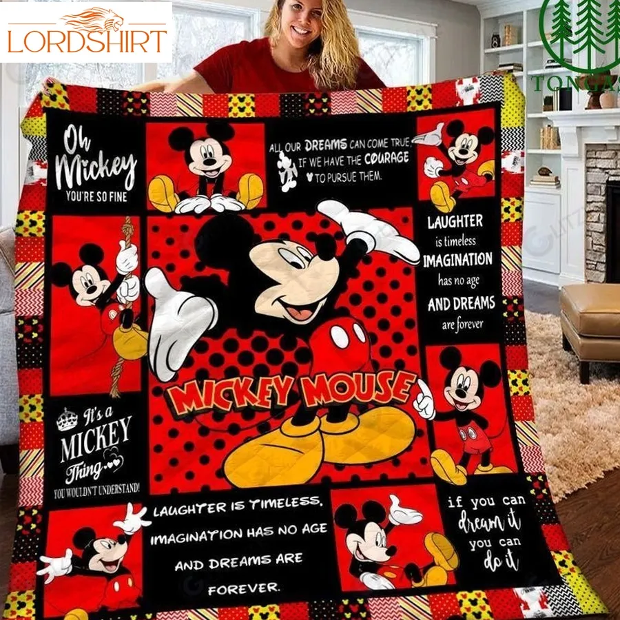 Oh Mickey You Are So Fine Quilt Blanket