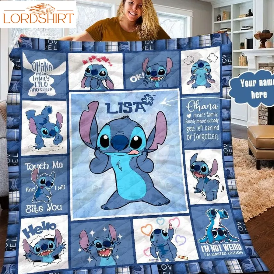 Personalized Stitch Touch Me And I Will Bite You Quilt