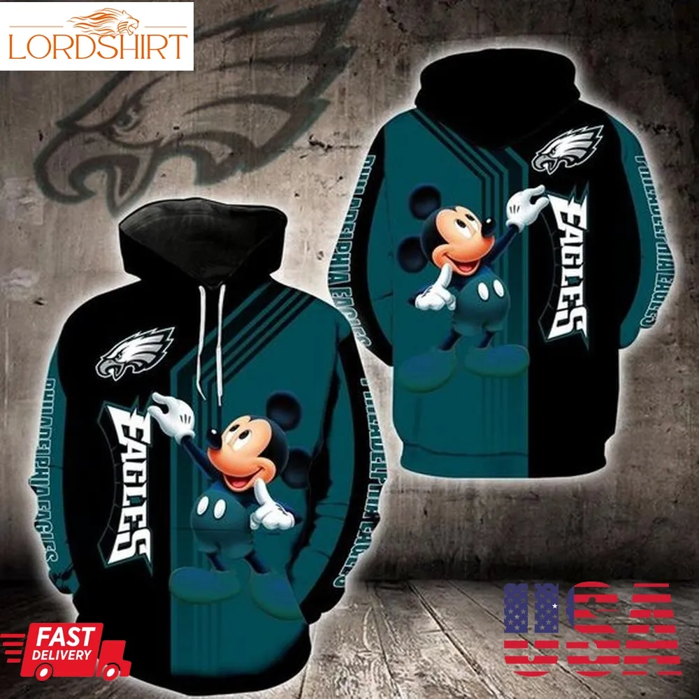 Philadelphia Eagles Mickey Mouse 3D Hoodie