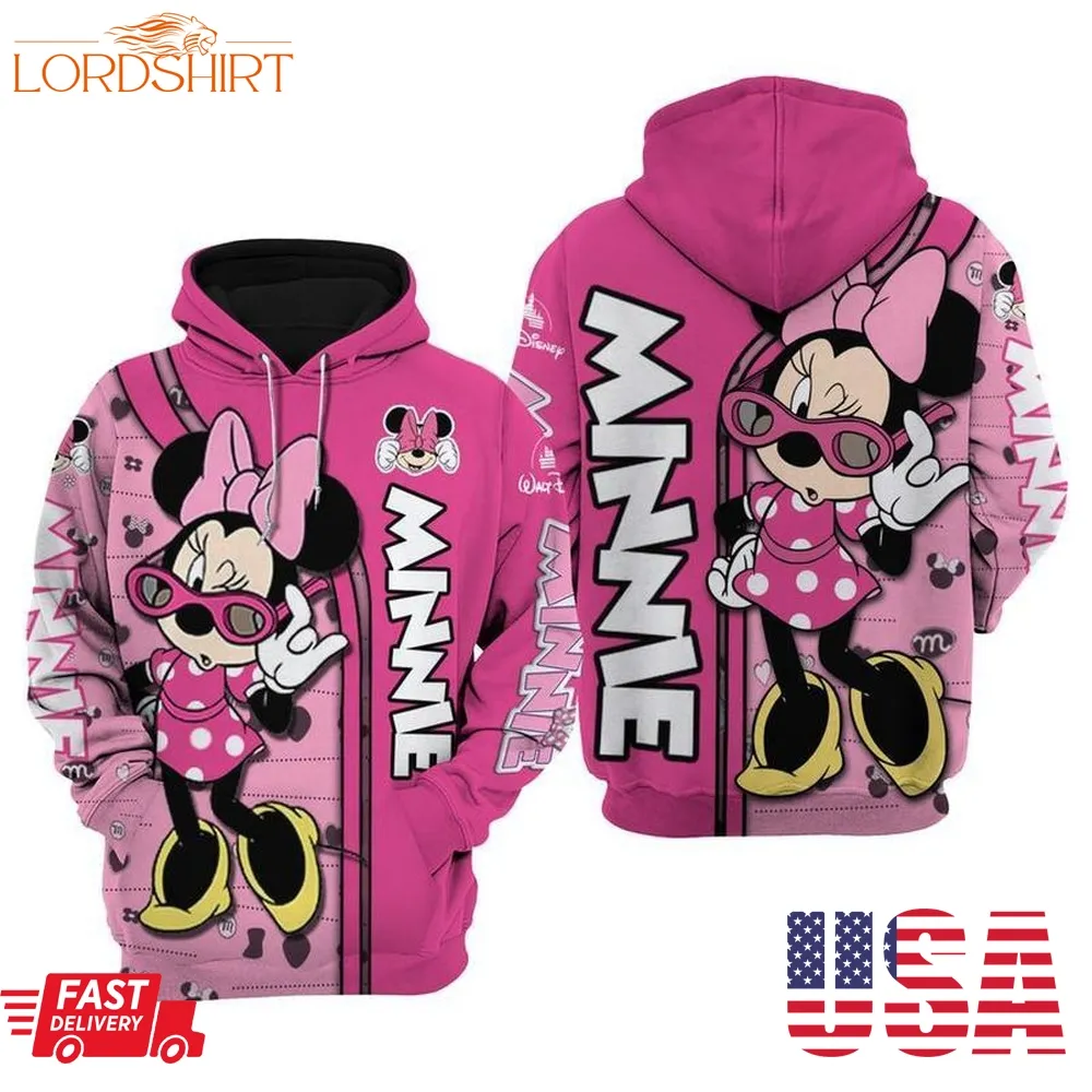 Pink Cool Minnie Mouse 3D Fashion Hoodie