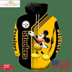 Pittsburgh Steelers Mickey Mouse New Full All Over Print V1474 Hoodie Zipper