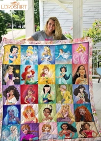 Princess Disney Quilt Blanket Premium Gift Idea For Fan Disney Princess Disney