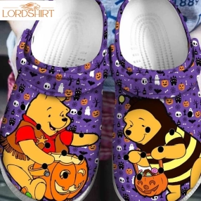 Pumpkin Pooh Halloween And Christmas Winnie The Pooh Purple Rubber Crocs Crocband Clogs