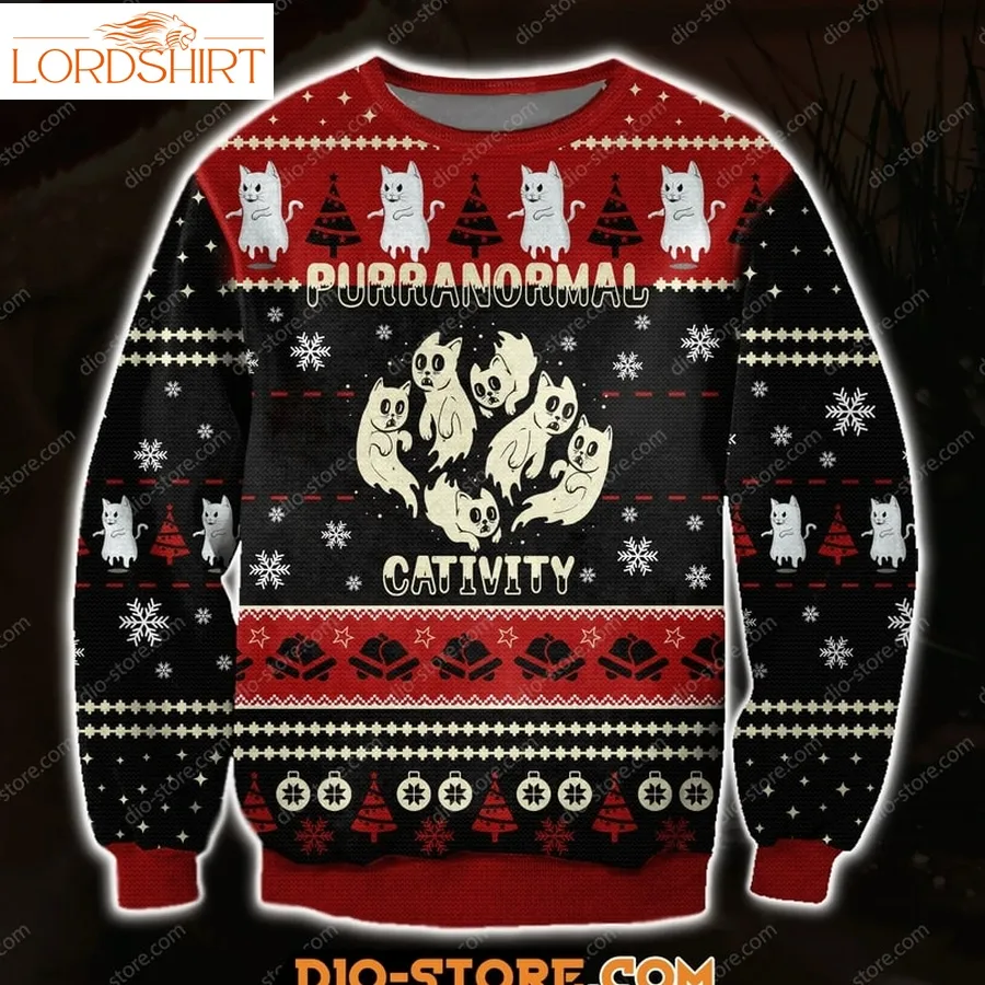 Purranormal Cativity 3D All Over Print Ugly Christmas Sweater Ugly