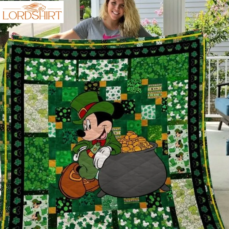 Saint Patricks Day Mickey Mouse 3D Customized Quilt Blanket