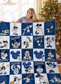 San Diego Padres Mickey Mouse Quilt Blanket Great Customized Blanket Gifts For Birthday Christmas Thanksgiving