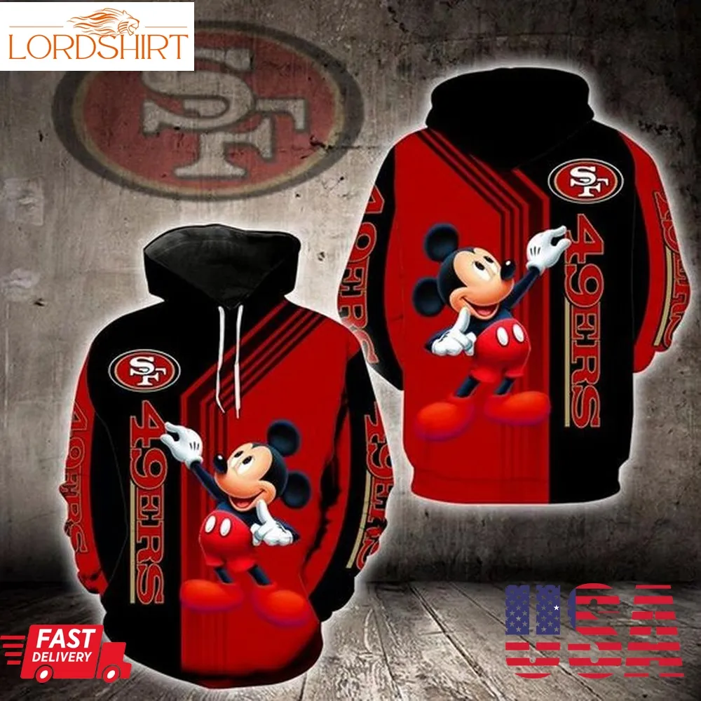 San Francisco 49Ers Mickey Mouse 3D Hoodie