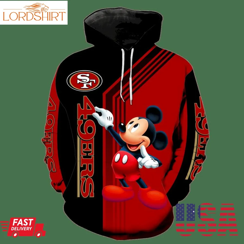 San Francisco 49Ers Mickey Mouse New Full All Over Print V1476 Hoodie Zipper