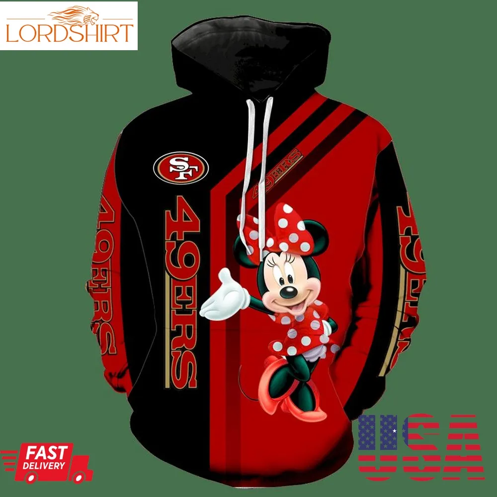 San Francisco 49Ers Minnie Mouse Full Print V1450 Hoodie And Zipper