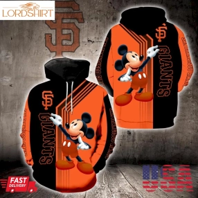 San Francisco Giants Mickey Mouse Full Print V1508 Hoodie And Zipper