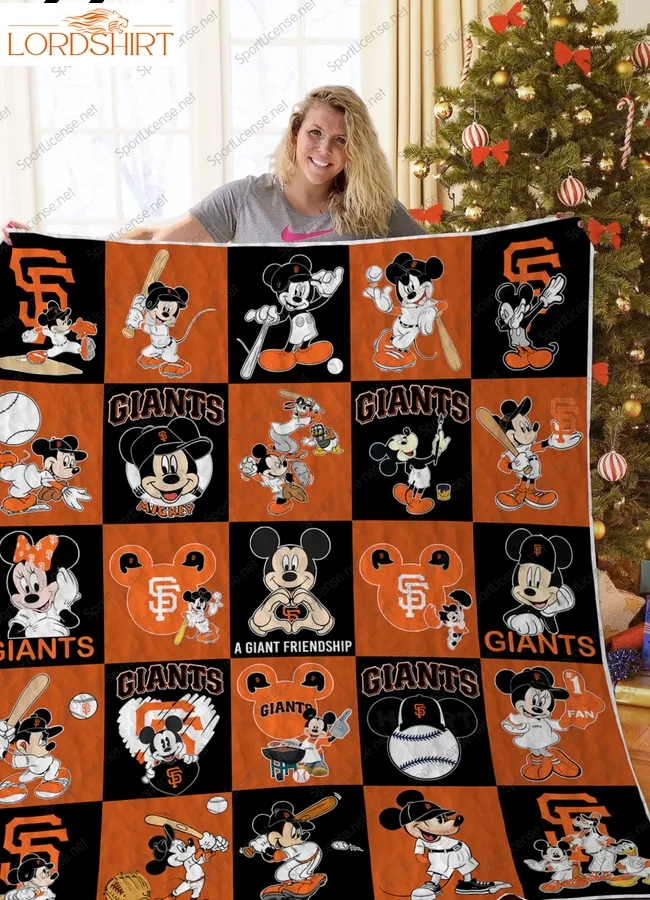 San Francisco Giants Mickey Mouse Quilt Blanket Great Customized Blanket Gifts For Birthday Christmas Thanksgiving