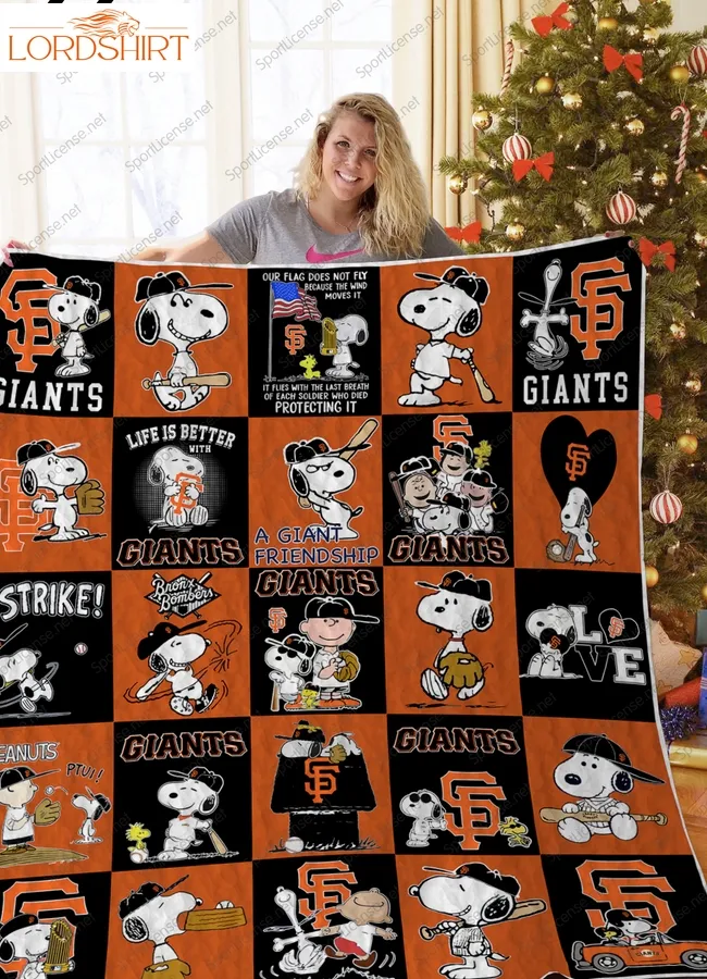 San Francisco Giants Snoopy Dog Quilt Blanket Great Customized Blanket Gifts For Birthday Christmas Thanksgiving