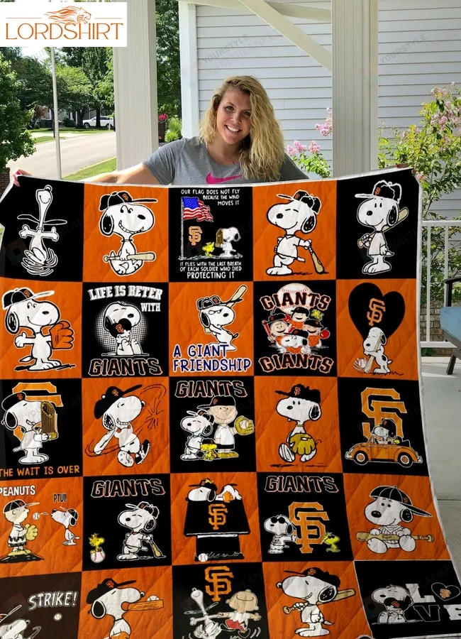 San Francisco Giants Snoopy Life Is Better With Giants Quilt Blanket Great Customized Blanket Gifts For Birthday Christmas Thanksgiving