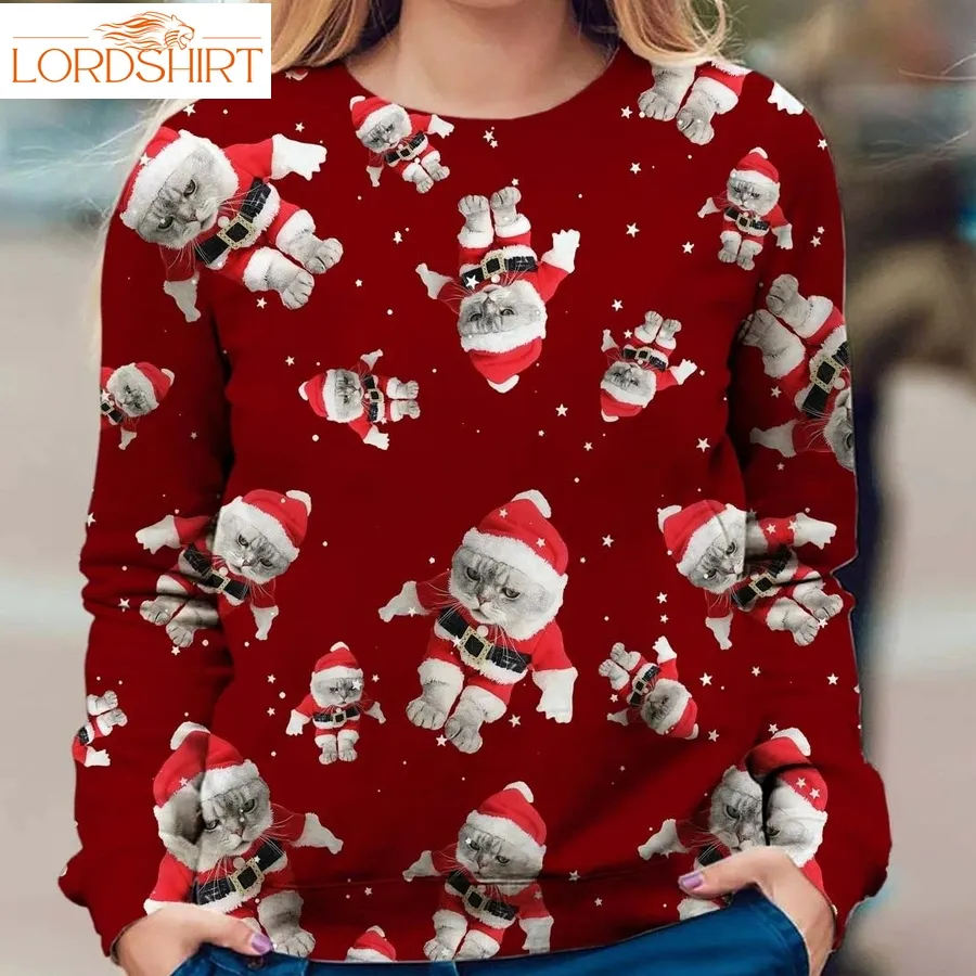 Santa Cat  Christmas Sweatshirt