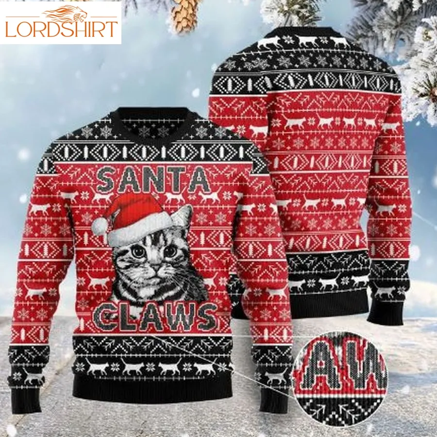 Santa Claws Cat Christmas Wool Knitted Sweater