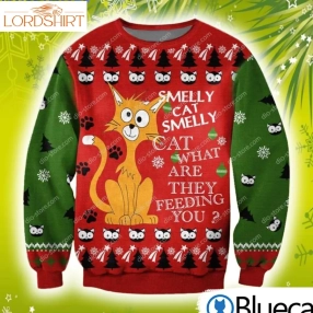 Smelly Cat Phoebe From Friends Movie 3D Christmas Knitting Pattern Ugly Sweater Sweatshirt