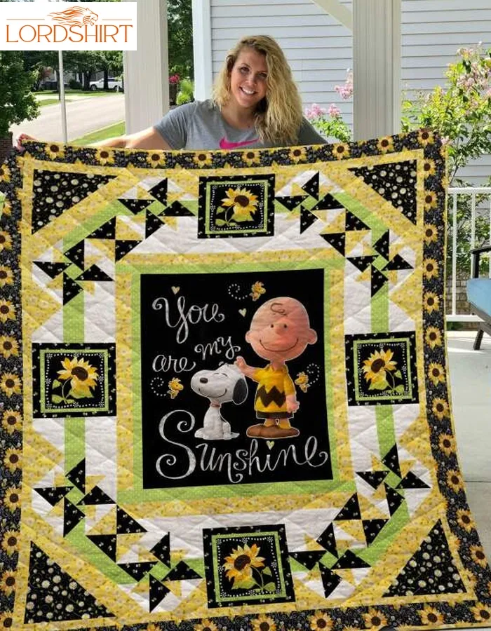 Snoopy And Charlie Brown Sunshine 3D Customized Quilt Blanket