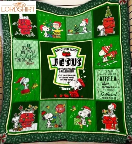 Snoopy Catch Up With Quilt Blanket