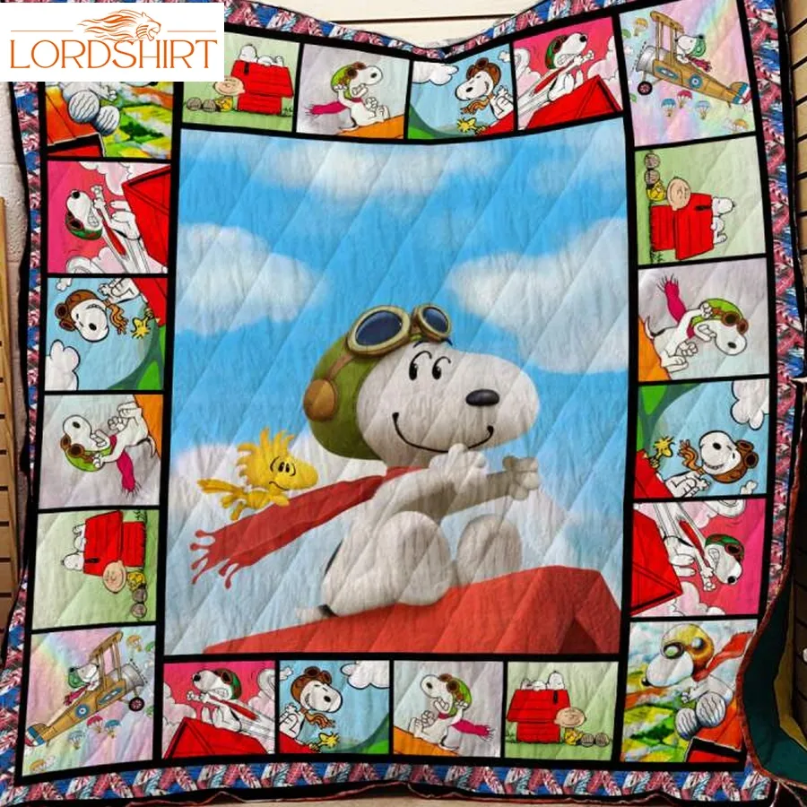 Snoopy Flying Plane 3D Quilt Blanket