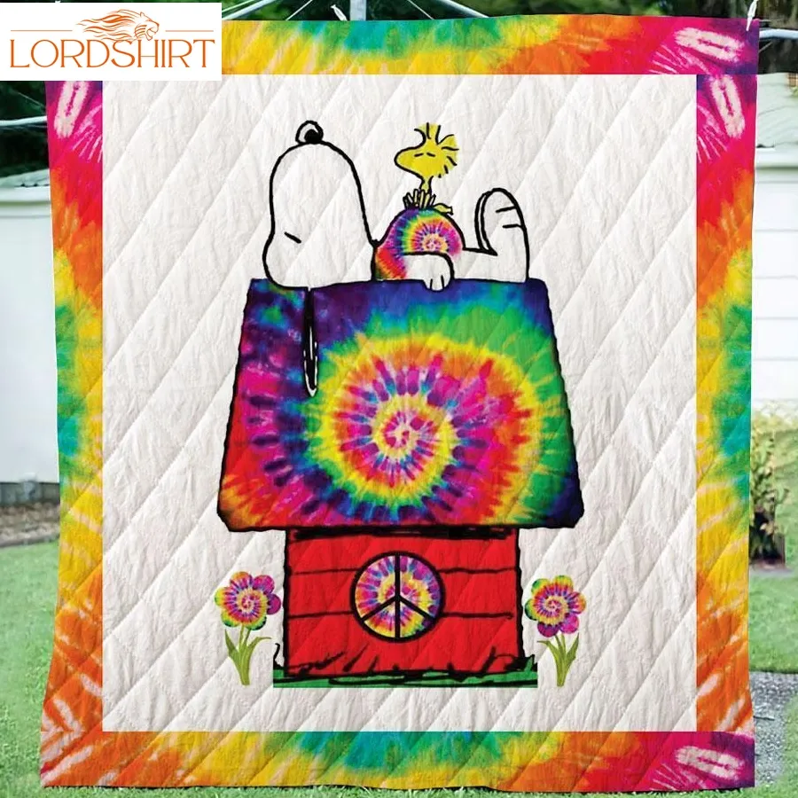 Snoopy Hippie 3D Customize Quilt Blanket