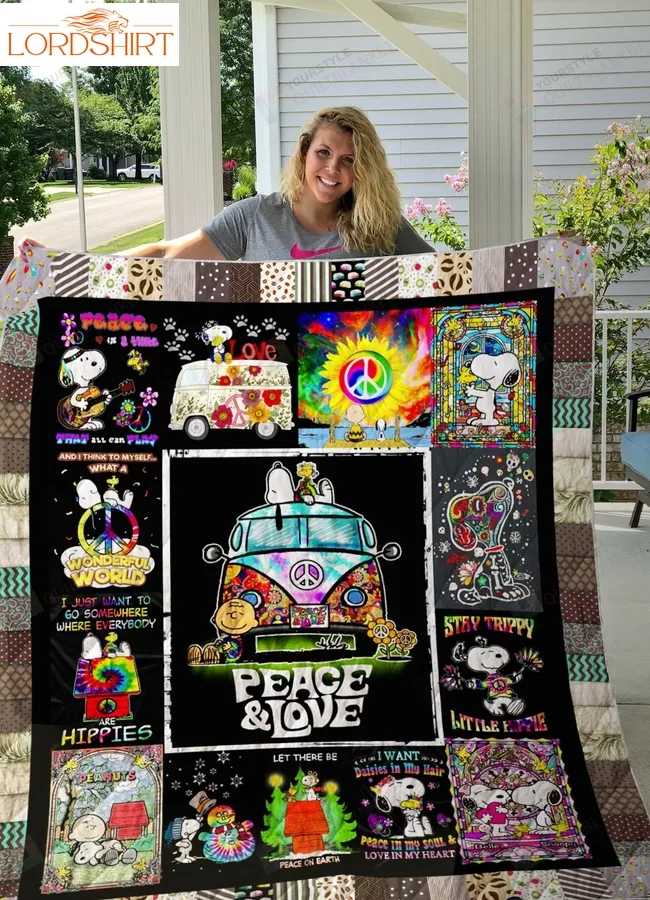 Snoopy Hippie Quilt Blanket