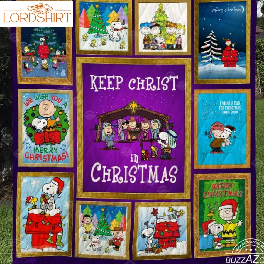 Snoopy Keep Christ In Christmas 3D Quilt Blanket