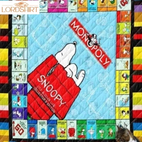 Snoopy Monopoly Fabric 3D Customized Quilt Blanket