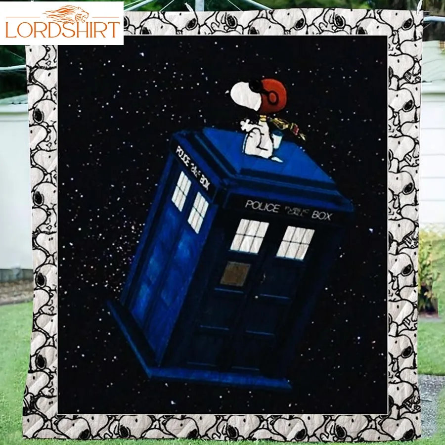 Snoopy Police Box 3D Customize Quilt Blanket