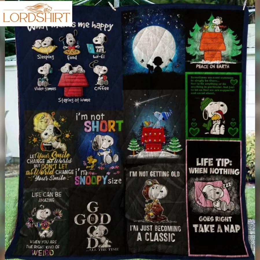 Snoopy Quotes 3D Customized Quilt Blanket